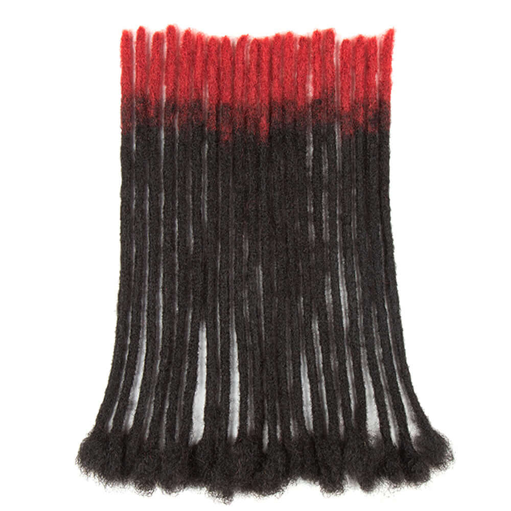 QVR Ombre T1B/Red Dreadlock Loc Extensions Virgin Human Hair Dreadlocks Braid - Image 5