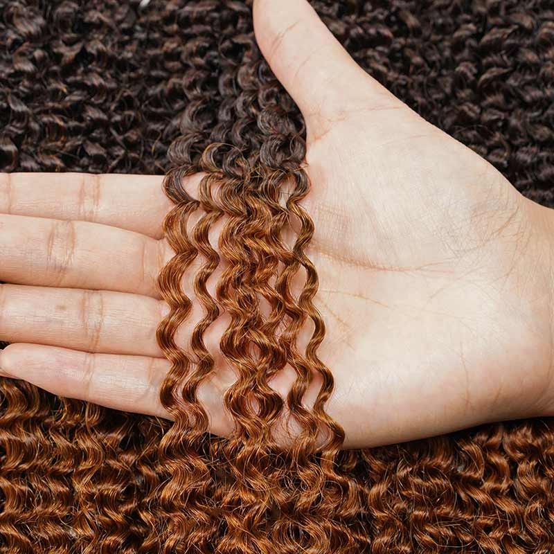 QVR Ombre #T4/30 Human Crochet Hair Afro Kinky Curly Machine Made Feather Crochet Hairstyle - Image 3