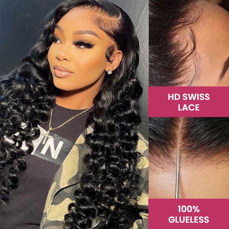 QVR Gluless Pre-cut 4x6 HD Lace Closure Human Hair Wigs Loose Deep Wave Wear&Go Wigs - Image 4