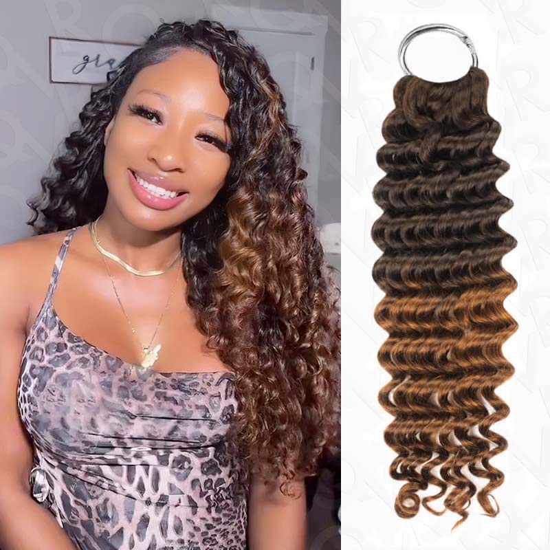 QVR #T2/30 Crochet Hair Small Kinky Curly Machine Made Feather Human Hair Extension - Image 15