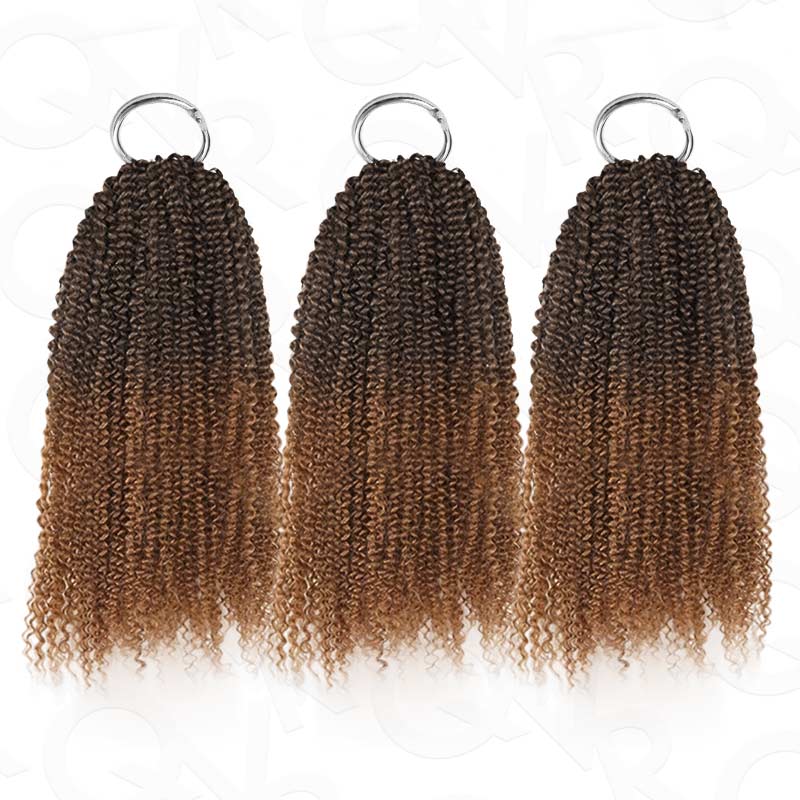QVR Soft Feather Crochet Hair 3 Packs Small Kinky Curly Machine Made Human Hair Extension - Image 14