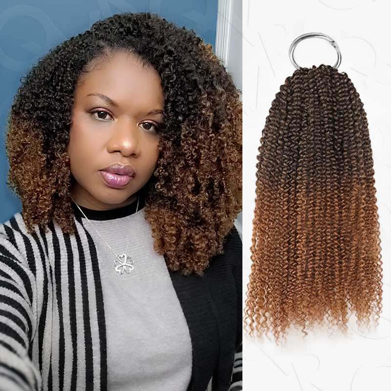 QVR Afro Kinky Curly Crochet Hair Machine Made Natural Black Feather Human Hair Extension - Image 18