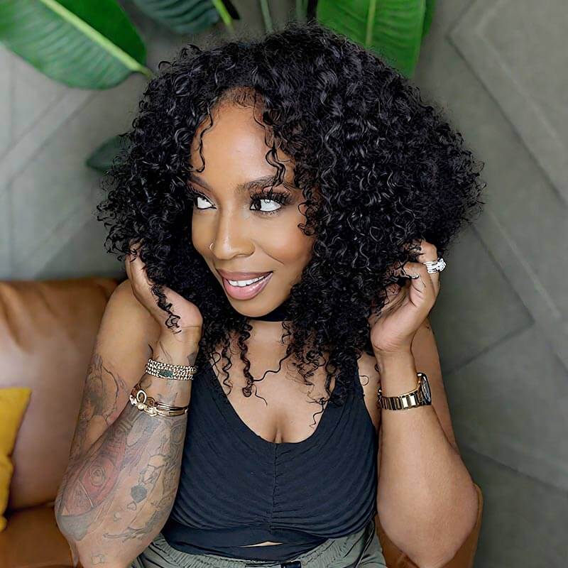 QVR Soft Feather Crochet Hair 3 Packs Small Kinky Curly Machine Made Human Hair Extension - Image 5