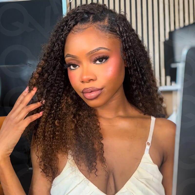 QVR #T2/30 Crochet Hair Small Kinky Curly Machine Made Feather Human Hair Extension - Image 5