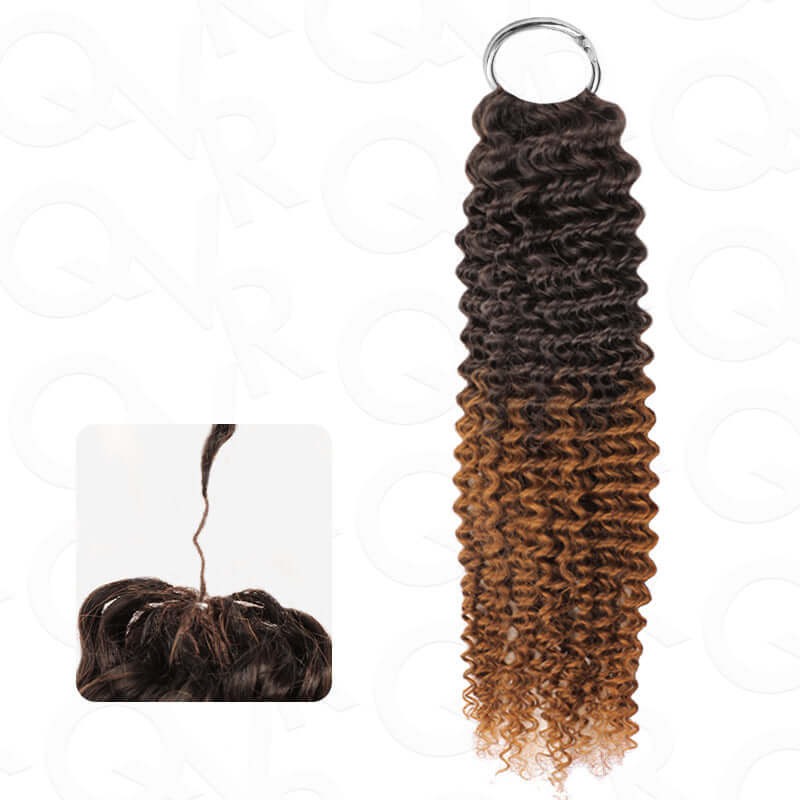 QVR #T2/30 Crochet Hair Small Kinky Curly Machine Made Feather Human Hair Extension - Image 7