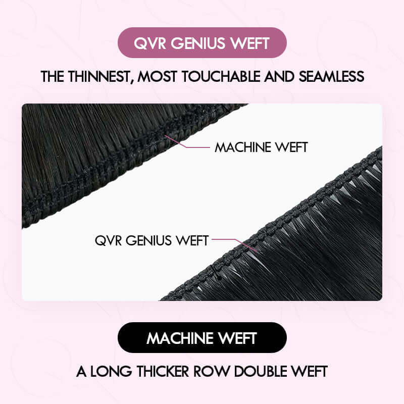 QVR Quick Weave Human Hair Bundles Blonde Straight Invisible Genius Weft Sew In Hair Extensions - Image 10