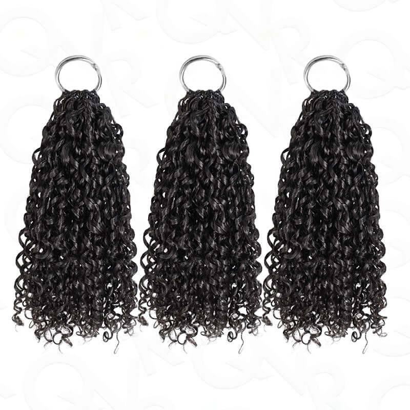 QVR Ramen Curl Crochet Hair Natural Black Machine Made Feather Crochet Human Hair Extension - Image 14