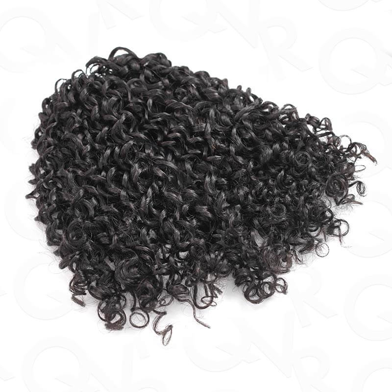 QVR Ramen Curl Crochet Hair Natural Black Machine Made Feather Crochet Human Hair Extension - Image 9