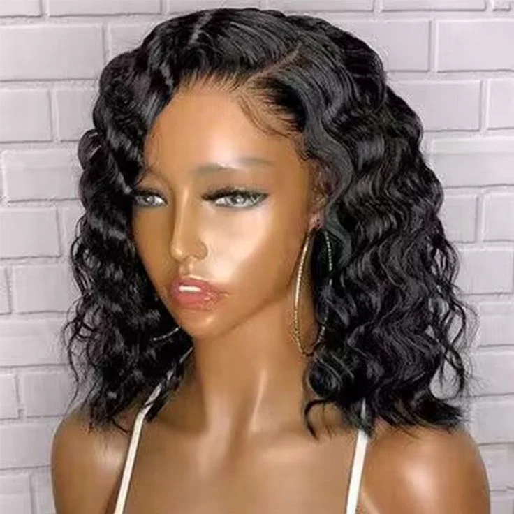 QVR Short Bob Loose Deep Wave Lace Frontal Wigs 180% Density - Image 4