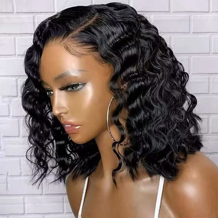 QVR Short Bob Loose Deep Wave Lace Frontal Wigs 180% Density - Image 7