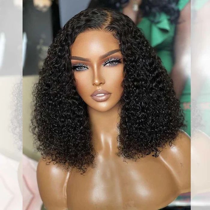 QVR Short Curly Bob Wigs 13x4 Lace Frontal Bob Wigs Human Hair Wigs - Image 6