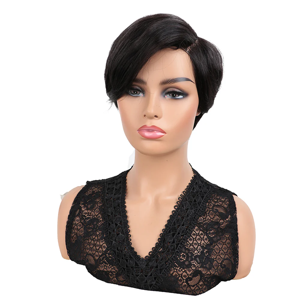 QVR Side Part Pixie Cut Short Wigs T Part Lace Wigs - Image 4