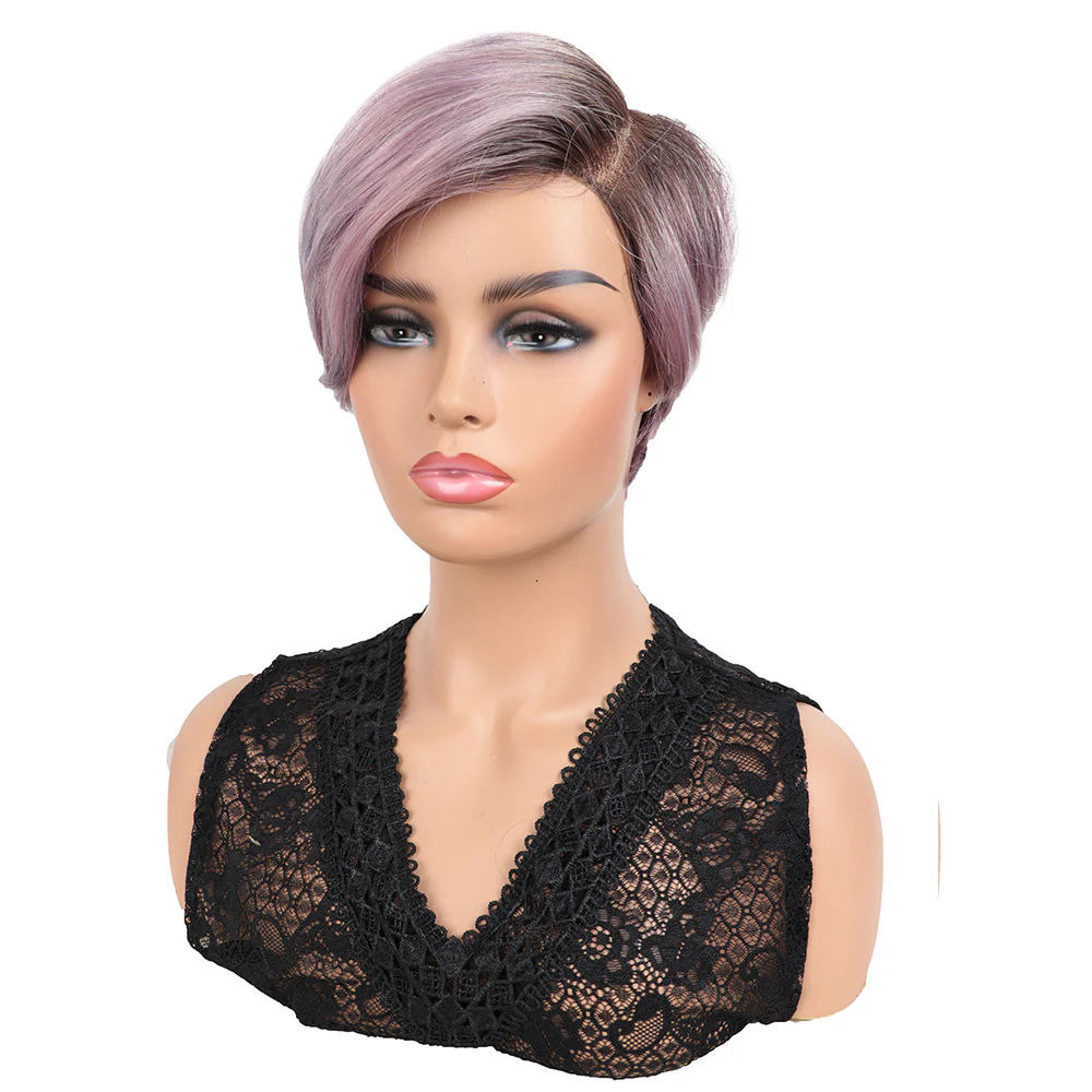QVR Side Part Pixie Cut Short Wigs T Part Lace Wigs - Image 6