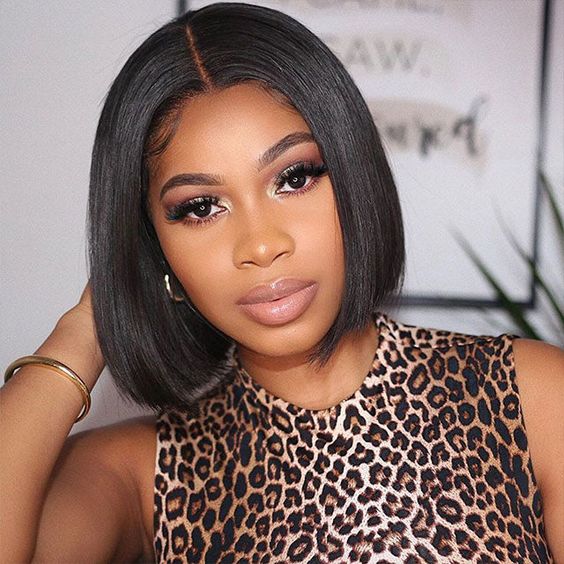 QVR Straight Short Bob Wigs Pre Plucked 4x4 Lace Closure Human Hair Wigs 180% Density - Image 3