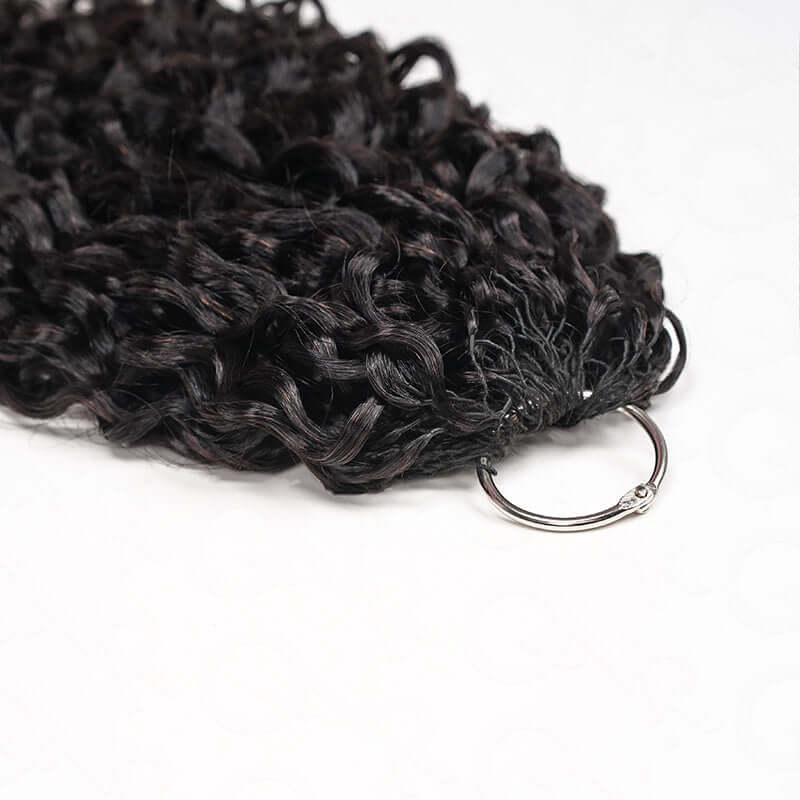 QVR Twist Curly Crochet Hair Natural Black Machine Made Feather Human Hair Extension - Image 11