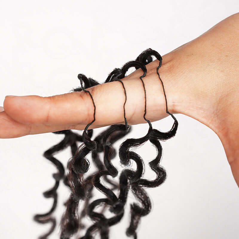 QVR Twist Curly Crochet Hair Natural Black Machine Made Feather Human Hair Extension - Image 7