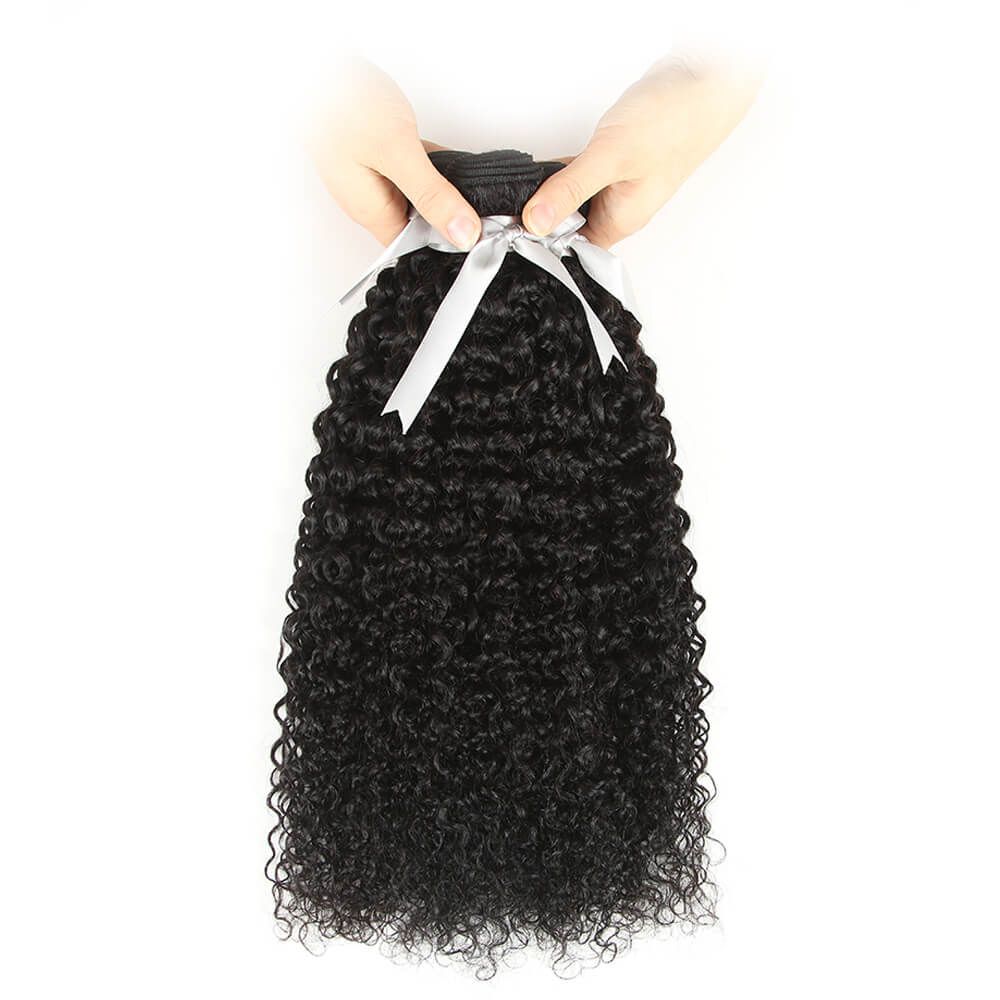 QVR Unprocessed Bohemian Curly Bundles Remy Human Hair 3pcs Natural Black - Image 4