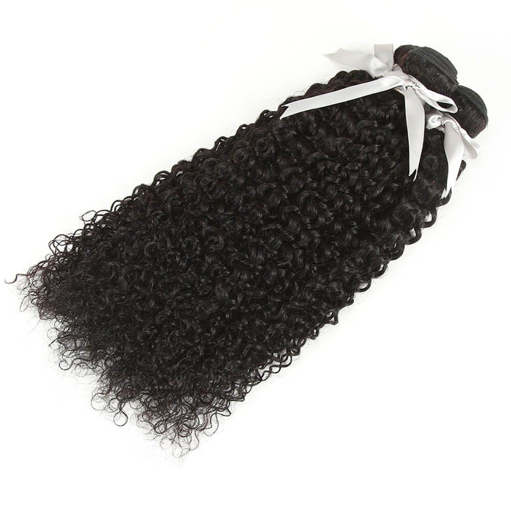 QVR Unprocessed Bohemian Curly Bundles Remy Human Hair 3pcs Natural Black - Image 5
