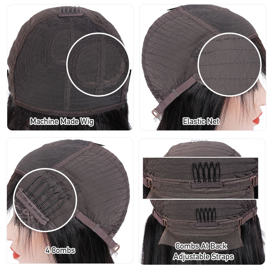 QVR Straight 13x4/4x4 Lace Front Wig With #33 Reddish Brown Bangs Wigs Human Hair Wig Easy to Go - Image 7