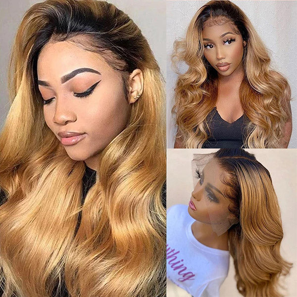 T1B/27 Honey Blonde Color Brazilian Body Wave Hair 3 Bundles With 4x4 Lace Closure Human Hair Weave - Image 5