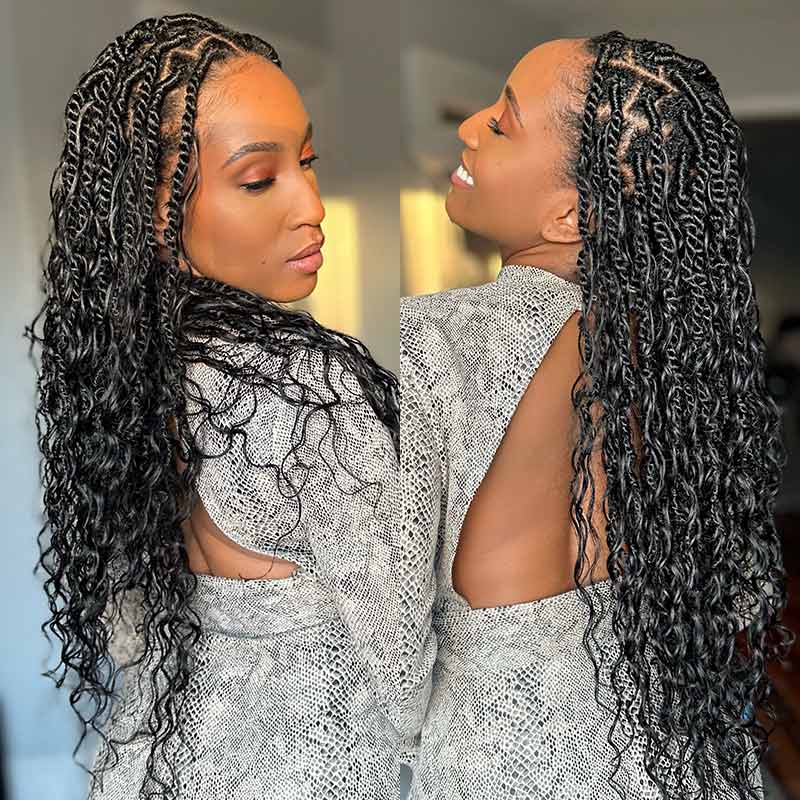 QVR Water Wave Bulk Hair Extensions for Boho Knotless Braiding - Image 10