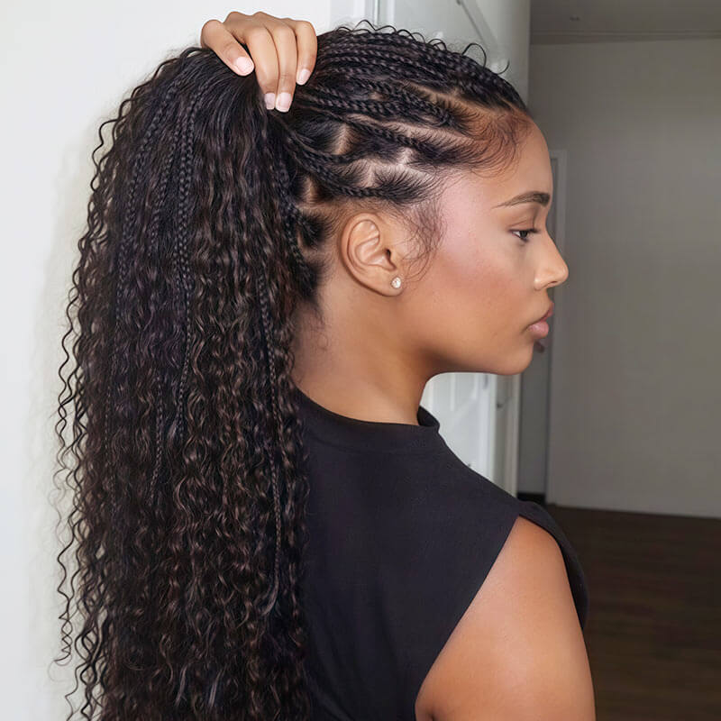 QVR Water Wave Bulk Hair Extensions for Boho Knotless Braiding - Image 8
