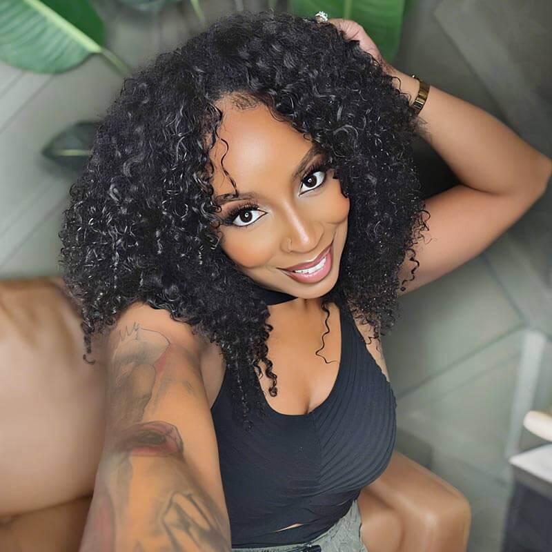 QVR Soft Feather Crochet Hair 3 Packs Small Kinky Curly Machine Made Human Hair Extension - Image 4